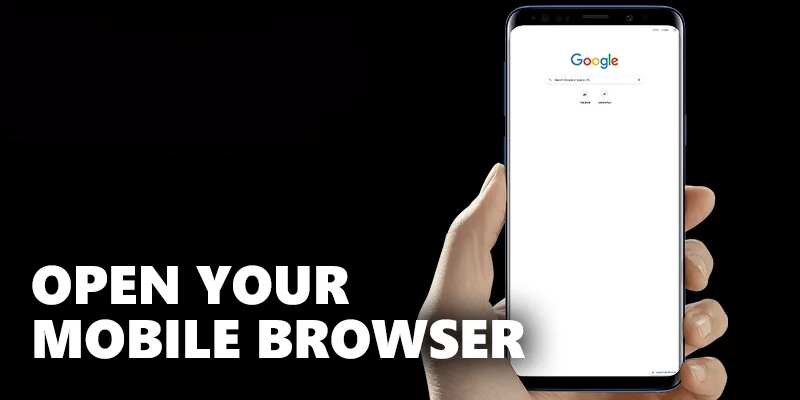 browser Chrome in mobile phone for Parimatch