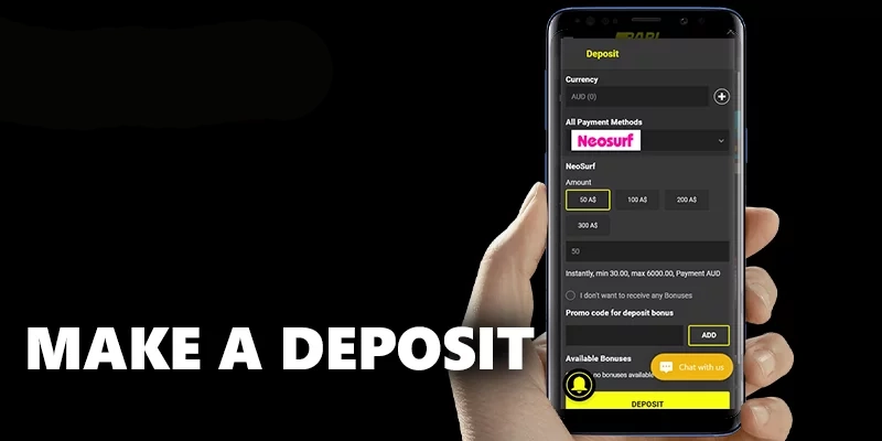 make a deposit from mobile on Android at parimatch